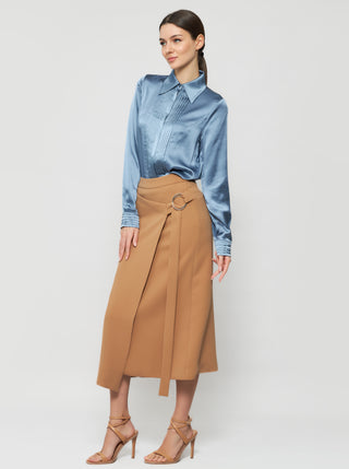 Gina Crepe Wrap Skirt - Solgo Atelier