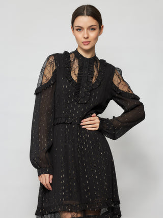 Solgo Ruffle Silk Maxi Dress - Solgo Atelier