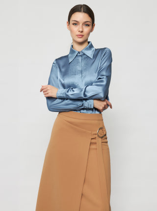Solgo Pleated Silk Shirt - Solgo Atelier