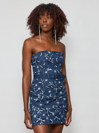 Erie Denim Strapless Dress - Solgo Atelier