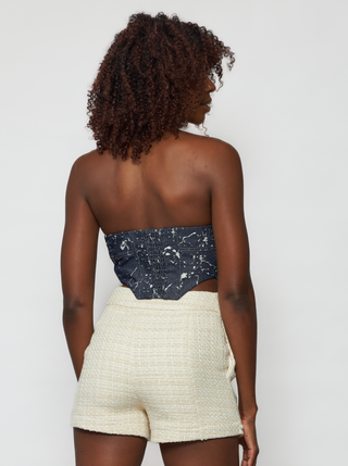Laura Denim Strapless Bustier - Solgo Atelier