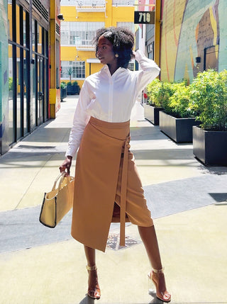 Gina Crepe Wrap Skirt - Solgo Atelier