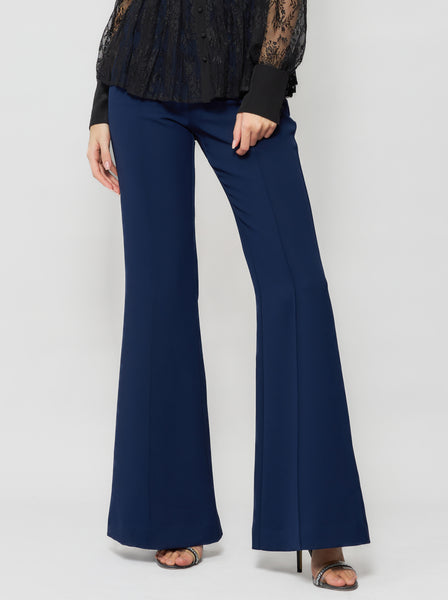 Jessica Flare Crepe Pant in Midnight Navy | Solgo Atelier