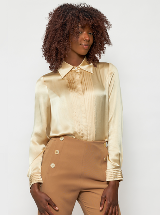 Solgo Pleated Silk Shirt